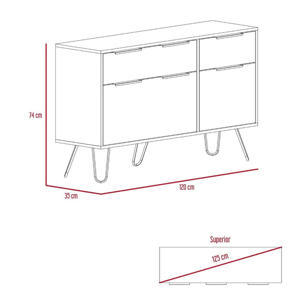 English Elm Light Oak 4-drawer Dresser Set with Metal Legs for Modern Bedroom Storage B062S02499