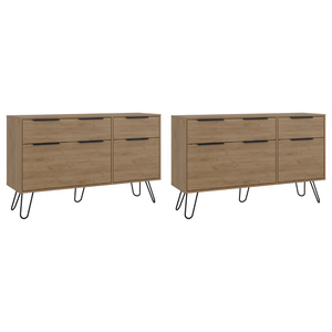 English Elm Light Oak 4-drawer Dresser Set with Metal Legs for Modern Bedroom Storage B062S02499
