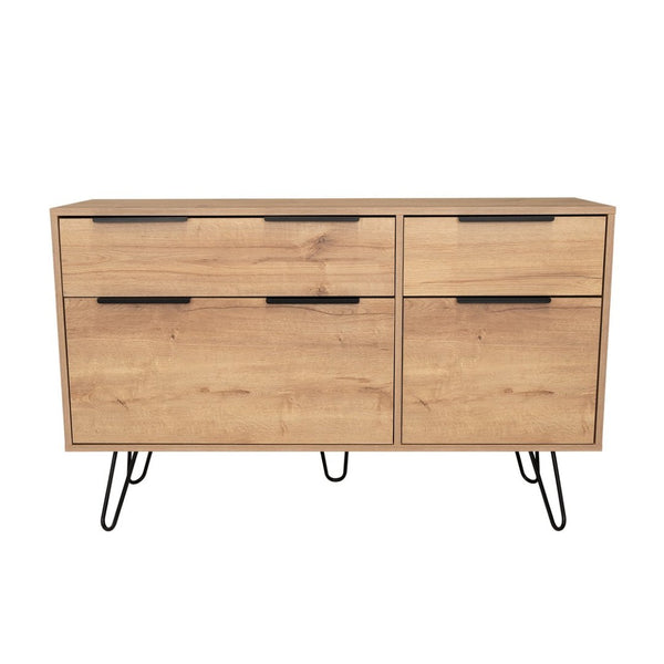 English Elm Light Oak 4-drawer Dresser Set with Metal Legs for Modern Bedroom Storage B062S02499