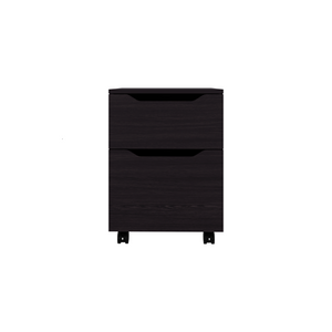 English Elm Wenge Finish Nightstand Pair with Storage Drawer Open Shelf for Modern Bedrooms B062S02502