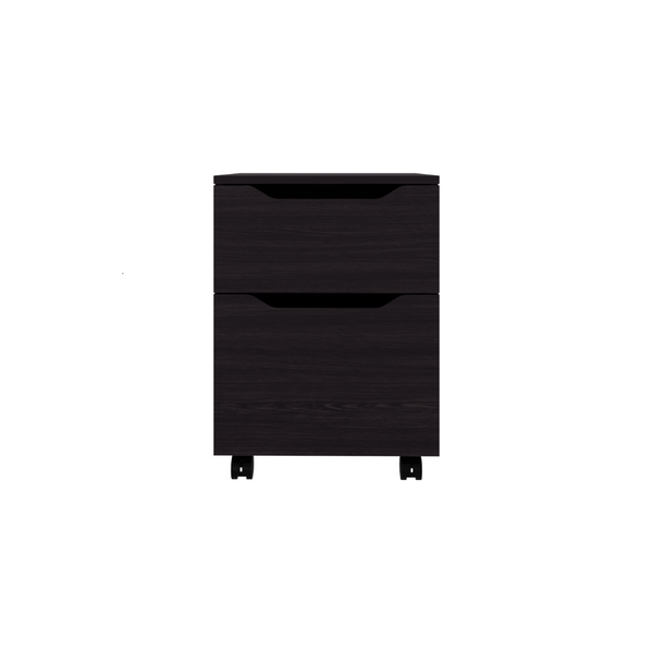 English Elm Wenge Finish Nightstand Pair with Storage Drawer Open Shelf for Modern Bedrooms B062S02502