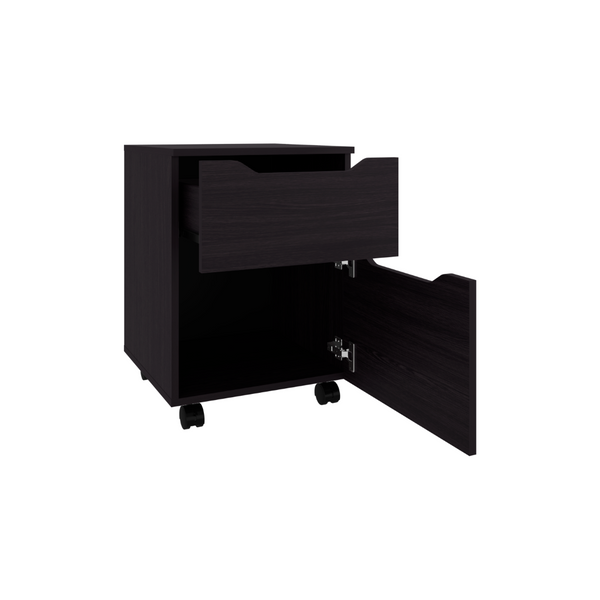 English Elm Wenge Finish Nightstand Pair with Storage Drawer Open Shelf for Modern Bedrooms B062S02502