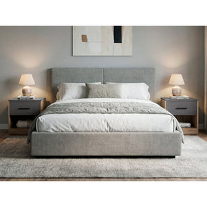 English Elm Natural Oak Two-tone Nightstand Set with Drawer Open Shelf Industrial Bedroom B062S02504