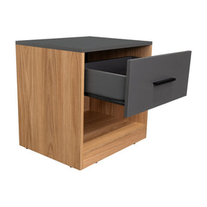 English Elm Natural Oak Two-tone Nightstand Set with Drawer Open Shelf Industrial Bedroom B062S02504