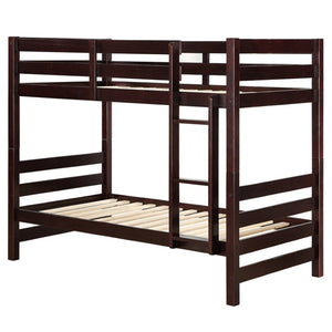 English Elm Ellison Twin Over Bunk Bed Solid Pine Espresso Finish Kids Guest Room B062S02507