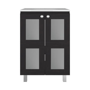 English Elm Wenge Two Door Bathroom Storage Cabinet with Adjustable Shelves for Modern Interiors B062S02512
