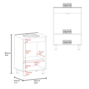 English Elm White Two Door Bathroom Storage Cabinet with Adjustable Shelves for Tidy Spaces B062S02513