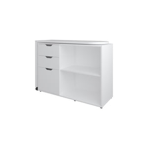 English Elm White Rolling 3 Drawer Compact Desk for Home Office Study or Dorm Room B062S02521