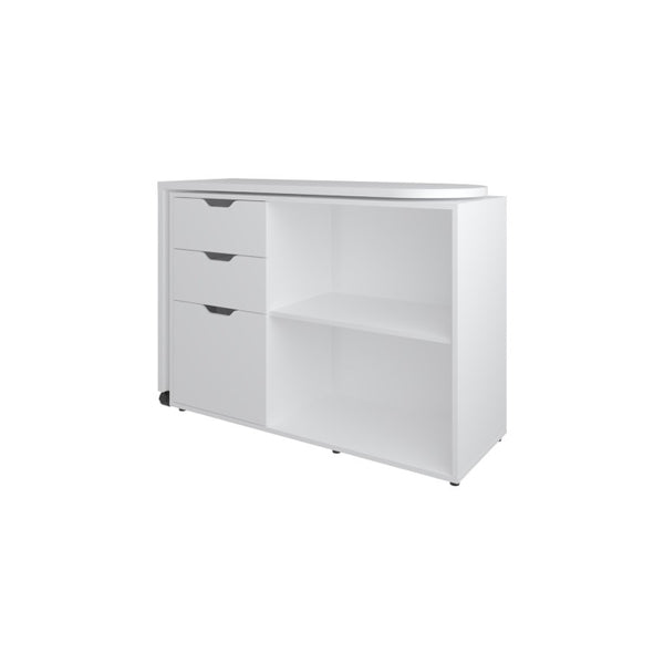 English Elm White Rolling 3 Drawer Compact Desk for Home Office Study or Dorm Room B062S02521
