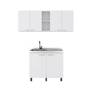 English Elm White Laundry Room Sink Base and Wall Cabinet Set for Organized Utility Spaces Utility Sink Cabinet with Wall Storage B062S02550