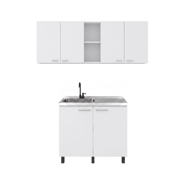 English Elm White Laundry Room Sink Base and Wall Cabinet Set for Organized Utility Spaces Utility Sink Cabinet with Wall Storage B062S02550