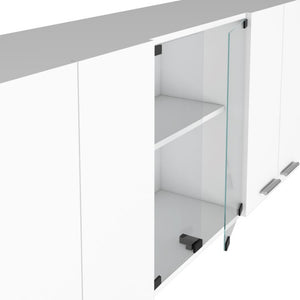 English Elm White Laundry Room Sink Base and Wall Cabinet Set for Organized Utility Spaces Utility Storage Cabinet with Glass Doors B062S02552