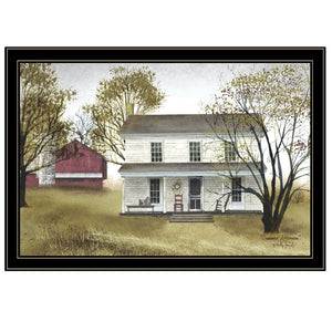 English Elm "summer Afternoon" Billy Jacobs Pastoral Framed Wall Art Ready to Hang Black Wood B06785328