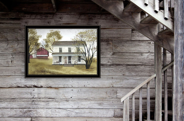 English Elm "summer Afternoon" Billy Jacobs Pastoral Framed Wall Art Ready to Hang Black Wood B06785328