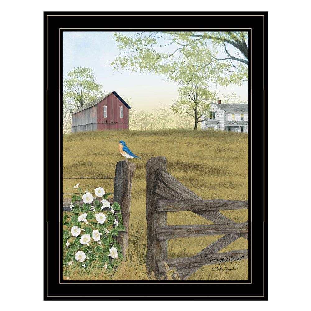 English Elm "morning's Glory" Billy Jacobs Pastoral Framed Wall Art Ready to Hang Farmhouse Print B06785378