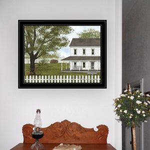English Elm Green, Grass of Home Billy Jacobs Pastoral Framed Art Black Wood Ready to Hang B06785409