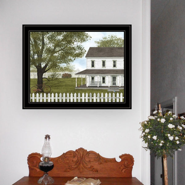 English Elm Green, Grass of Home Billy Jacobs Pastoral Framed Art Black Wood Ready to Hang B06785409