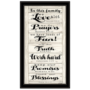 English Elm "in This Family" Cindy Jacobs Framed Art Matte Black Wood Ready to Hang Wall Print B06785716