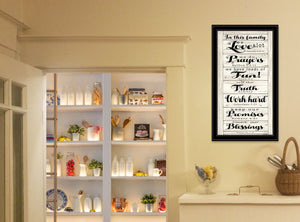 English Elm "in This Family" Cindy Jacobs Framed Art Matte Black Wood Ready to Hang Wall Print B06785716