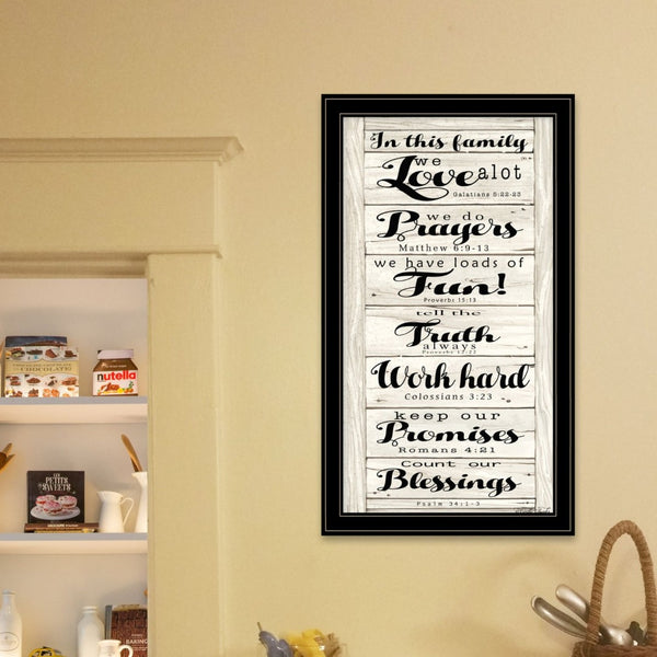 English Elm "in This Family" Cindy Jacobs Framed Art Matte Black Wood Ready to Hang Wall Print B06785716