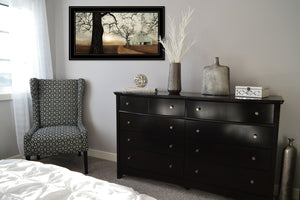 English Elm "millersburg Sunrise" Lori Deiter Pastoral Landscape Art in Matte Black Wood Frame B06786002