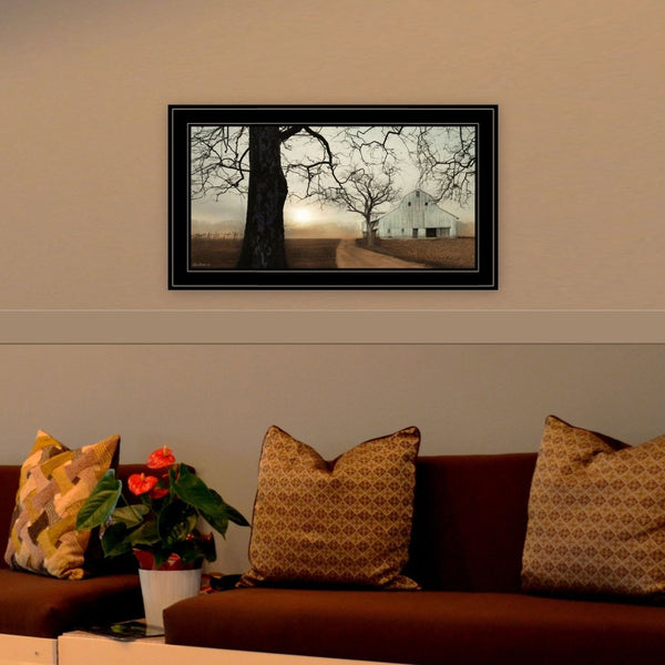 English Elm "millersburg Sunrise" Lori Deiter Pastoral Landscape Art in Matte Black Wood Frame B06786002