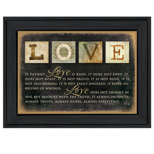 English Elm "love" Marla Rae Typographic Framed Art Matte Black Wood Ready to Hang Wall Print B06786240