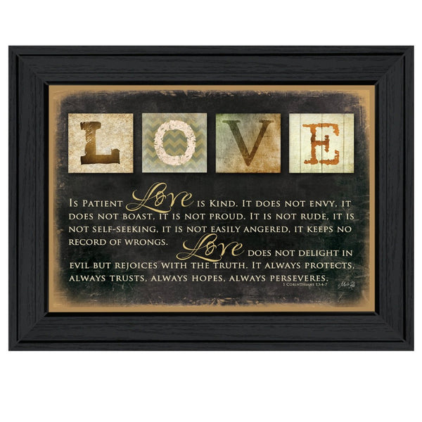 English Elm "love" Marla Rae Typographic Framed Art Matte Black Wood Ready to Hang Wall Print B06786240