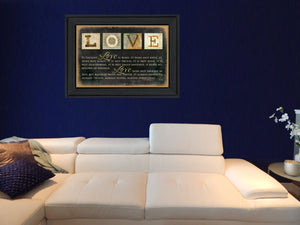 English Elm "love" Marla Rae Typographic Framed Art Matte Black Wood Ready to Hang Wall Print B06786240