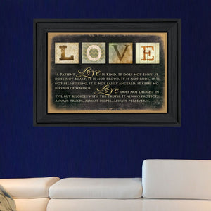 English Elm "love" Marla Rae Typographic Framed Art Matte Black Wood Ready to Hang Wall Print B06786240
