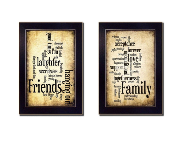 English Elm Friends and Family Collection Susan Ball Two Piece Framed Art Set for Modern Living Rooms B06786783