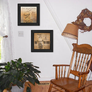 English Elm "music Collection" 2 Piece Framed Wall Art Set by Robin-lee Vieira Ready to Hang B06786796