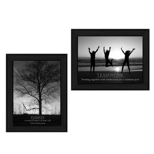 English Elm Passion and Teamwork Framed Sports Motivational Art Two Piece Gallery Set B06786888