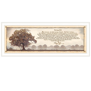English Elm Living Life by Bonnie Mohr Inspirational Framed Wall Art for Home Office or Reading Nook White Frame B06787592