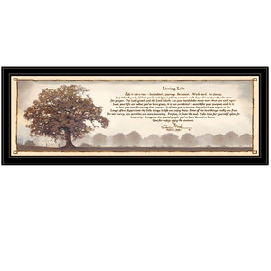 English Elm Living Life by Bonnie Mohr Inspirational Framed Wall Art for Home Office or Reading Nook Black Frame B06787594