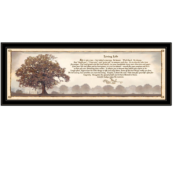 English Elm Living Life by Bonnie Mohr Inspirational Framed Wall Art for Home Office or Reading Nook Black Frame B06787594