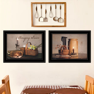 English Elm Amazing Grace Susie Boyer 2 Panel Framed Print Matte Black Wood Gallery Wall Art B06788284