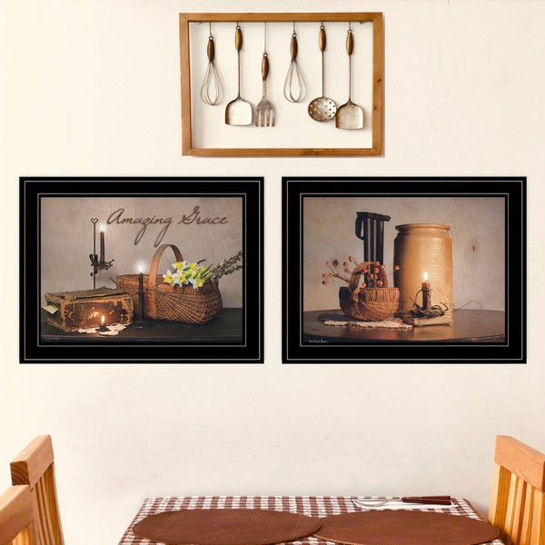 English Elm Amazing Grace Susie Boyer 2 Panel Framed Print Matte Black Wood Gallery Wall Art B06788284