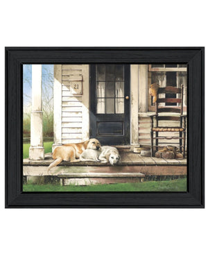English Elm Chase and Molly Framed Wall Art by John Rossini Matte Black Wood Ready to Hang B06788646