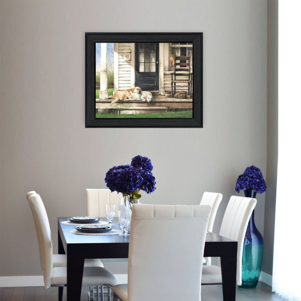 English Elm Chase and Molly Framed Wall Art by John Rossini Matte Black Wood Ready to Hang B06788646