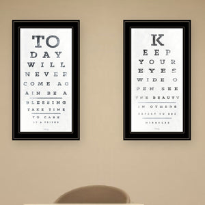 English Elm "eye Charts" Marla Rae 2-piece Framed Typographic Art Set for Modern Wall Decor B06788735