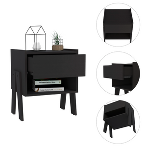 English Elm Joy Modern Nightstand with Open Shelf Drawer and Sleek Matte Legs for Bedroom B07091917