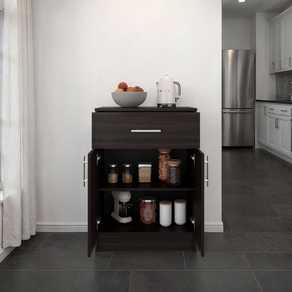English Elm Mayorca Freestanding Pantry Cabinet with Drawer and Shelves for Compact Kitchen Storage B070P500676