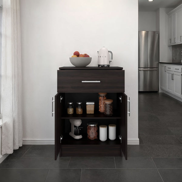 English Elm Mayorca Freestanding Pantry Cabinet with Drawer and Shelves for Compact Kitchen Storage B070P500676