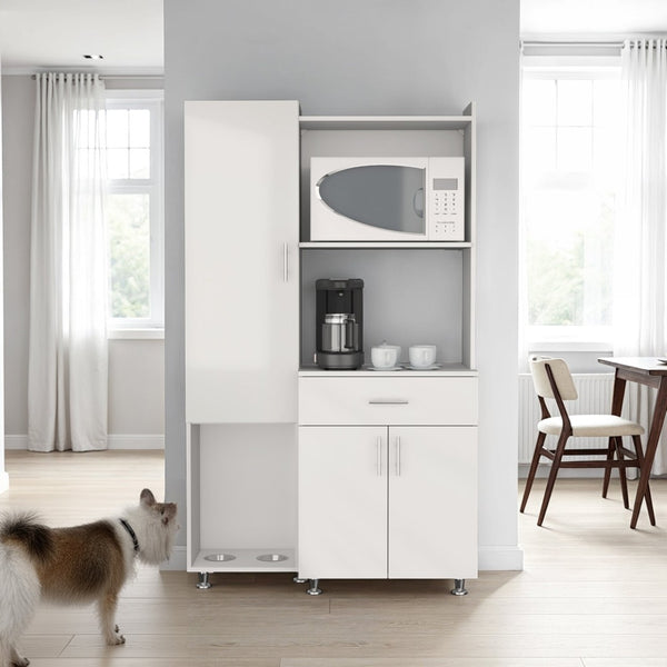 English Elm Pantress Freestanding Kitchen Pantry Cabinet with Pet Station and Multi Zone Storage B070P501929