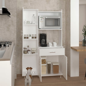 English Elm Pantress Freestanding Kitchen Pantry Cabinet with Pet Station and Multi Zone Storage B070P501929