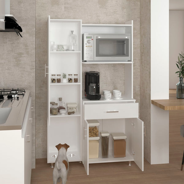 English Elm Pantress Freestanding Kitchen Pantry Cabinet with Pet Station and Multi Zone Storage B070P501929