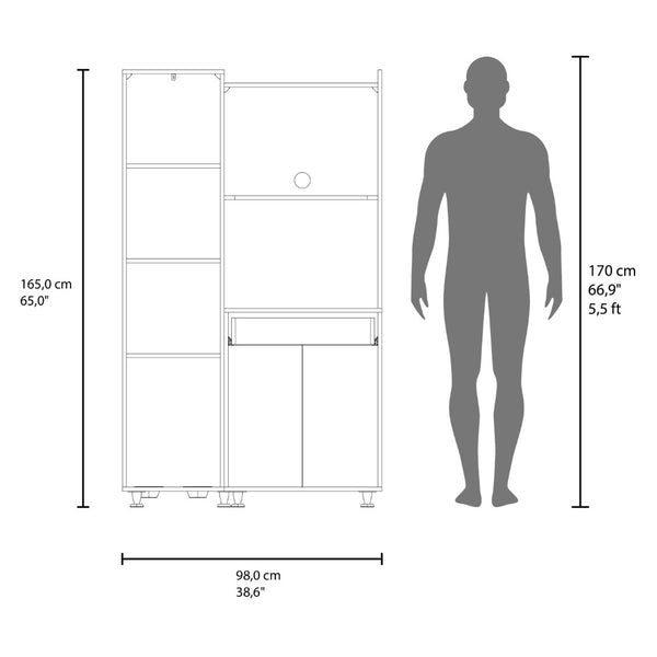 English Elm Pantress Freestanding Kitchen Pantry Cabinet with Pet Station and Multi Zone Storage B070P501929