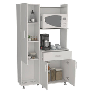 English Elm Pantress Freestanding Kitchen Pantry Cabinet with Pet Station and Multi Zone Storage B070P501929