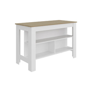 English Elm Cala Freestanding Kitchen Island with Three Open Shelves and Wide Prep Workspace B070P501938